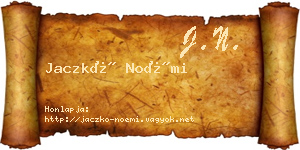 Jaczkó Noémi névjegykártya