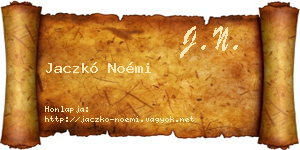 Jaczkó Noémi névjegykártya
